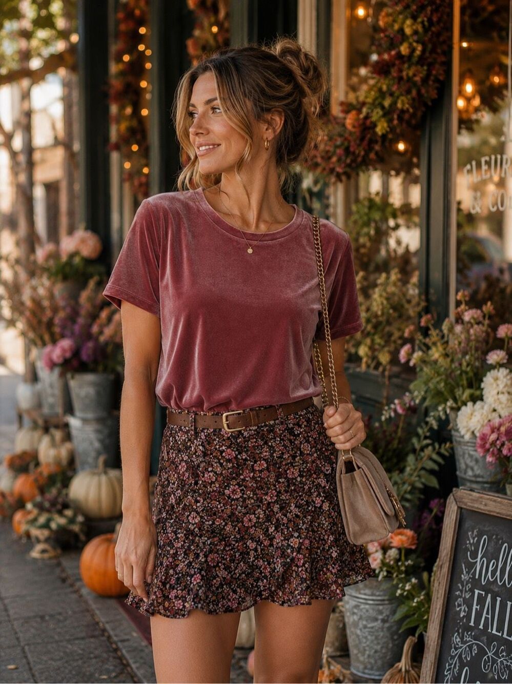 Old Navy Dusty Rose Velvet Short Sleeve Side Slit Tunic Top Size Medium